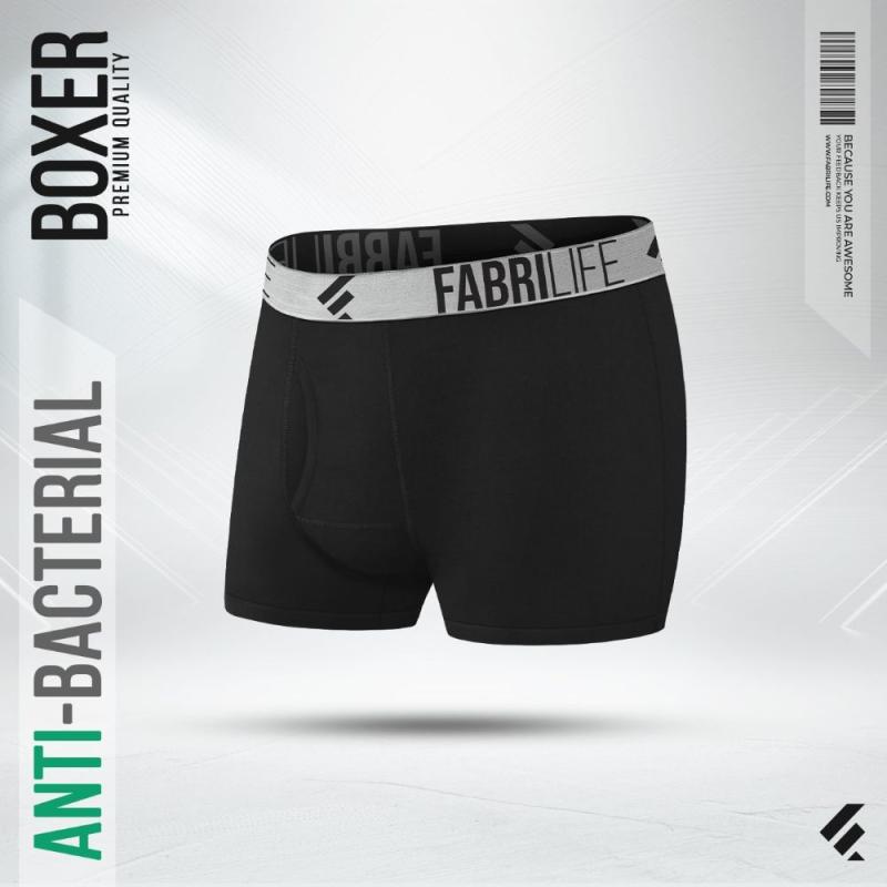 Mens Premium Antibacterial Boxer Brief - Black